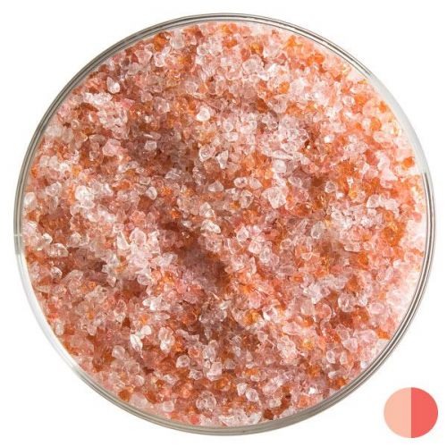 BU130592F- Bullseye Frit Medium Sunset Coral Transparent 5oz Jar - 90 COE