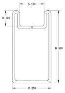 2094-Cascade 1/2" Flat U Zinc Came #ZB-2520 