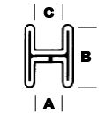 2087CS-Case Cascade 1/4" Flat H Zinc Came #ZH-932 