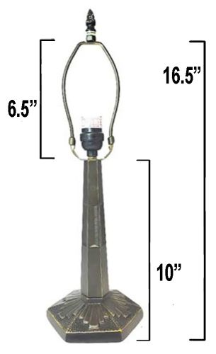 32047- Baroque Metal Lamp Base, Dark Bronze Finish with Gold Highlts, 16.5"