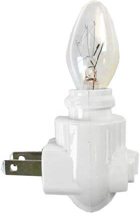 35701-White Night Light w/4 Watt Bulb