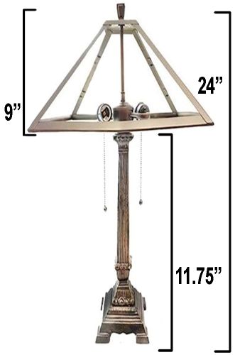 31000- 15" Dia. Metal Panel Lamp Base Kit, Antique Bronze Finish with Gold Highlts, 24"