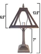 31003- 8" Dia.Metal Panel Lamp Base Kit, Antique Bronze Finish & Gold Hghlts, 13.5"