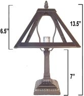 31003- 8" Dia.Metal Panel Lamp Base Kit, Antique Bronze Finish & Gold Hghlts, 13.5"