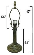 32010- Gothic Metal Lamp Base, Dark Bronze Finish with Gold Highlts, 12"
