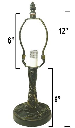 32013- Twisted Dragonfly Metal Lamp Base, Antique Bronze Finish & Gold Hghlts, 12"