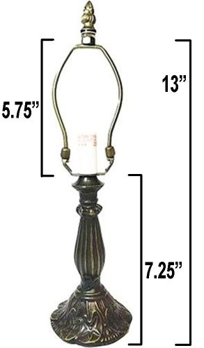 32017- Lily Metal Lamp Base, Antique Bronze Finish With Gold Highlts, 13" 
