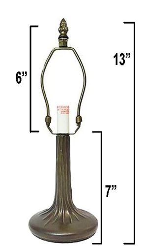 32019- Tree Trunk Metal Lamp Base, Antique Bronze Finish With Gold Highlts, 13" 