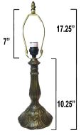32043- Lily Metal Lamp Base, Dark Bronze Finish with Gold Highlts, 17.25"
