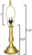 32043G- Lily Metal Lamp Base, Bright Gold Finish, 17-1/4" Tall