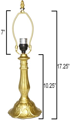 32043G- Lily Metal Lamp Base, Bright Gold Finish, 17-1/4" Tall