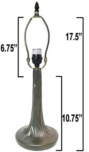 32044- Tree Trunk Metal Lamp Base, Antique Bronze Finish With Gold Highlts, 17-1/2"