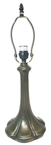 32045-Medium Nouveau Petal Lamp Base Antique Bronze Finish