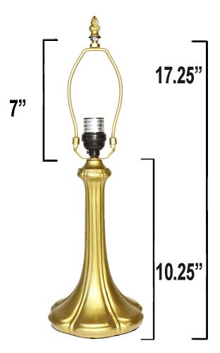 32045G- Nouveau Petal Metal Lamp Base, Bright Gold Finish. 17.25" 