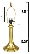 32045G- Nouveau Petal Metal Lamp Base, Bright Gold Finish. 17.25" 