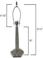 32047- Baroque Metal Lamp Base, Antique Bronze Finish With Gold Highlts, 16.5" Tall