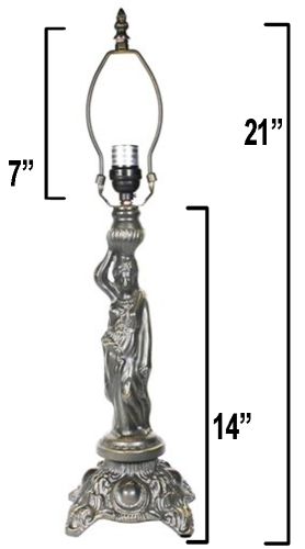 32061- Poseidon Metal Lamp Base, Antique Bronze Finish With Gold Highlts, 21"