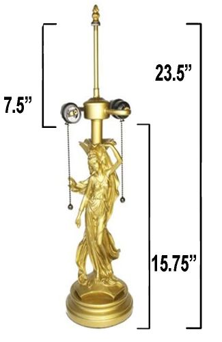 32063G- Lady Metal Lamp Base, Bright Gold Finish, 23.25"