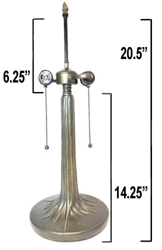 32075 - Tree Trunk Metal Lamp Base, Dark Bronze Finish with Gold Highlts, 20.5"