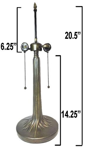 32075 - Tree Trunk Metal Lamp Base, Antique Bronze Finish With Gold Highlts, 20-1/2"