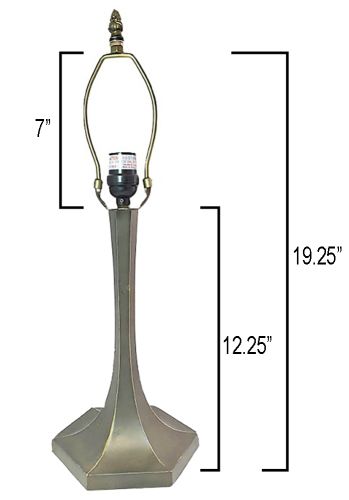32081-Contemporary Metal Lamp Base, Antq.Bronze Finish With Gold Highlts, 19-1/4" Tall