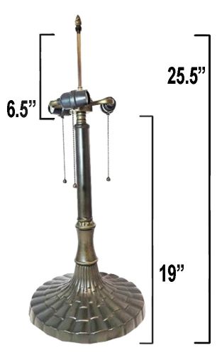 32087- Orca Lamp Base, Dark Bronze Finish with Gold Highlts, 25.5"