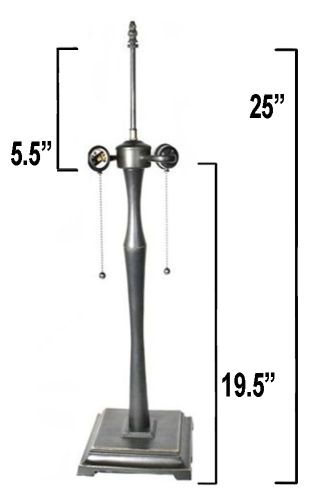 32090- Doric Lamp Base, Dark Bronze Finish with Gold Highlts, 25"