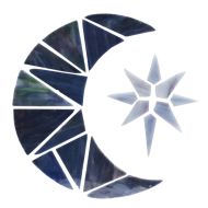 43633- Pre-Cut Stained Glass Crescent Moon