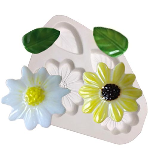 47396-Sm. Daisies & Leaves Mold