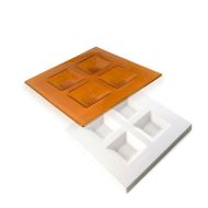 498342- Bullseye 12'' Soft Edge Four-Sq. Platter Mold