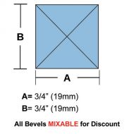 63300-Lt. Blue Square Peaked Bevel 3/4"