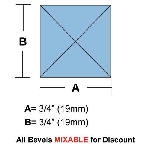 63300-Lt. Blue Square Peaked Bevel 3/4"