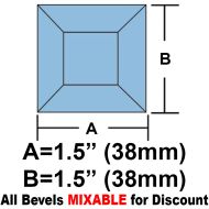 63310-Lt. Blue Square Bevel 1.5"