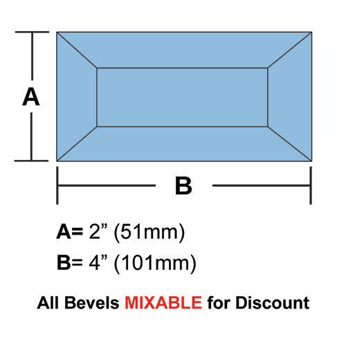 63330-Lt. Blue Rec. Bevel 2"x 4"