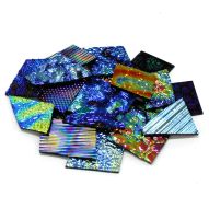 74577-1/2lb. CBS Dichroic Glass Experimental Jewelry Pack On Black 90 COE