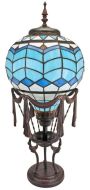 83155-Hot Air Balloon Stained Glass Lamp with Satin Bronze Finish Base