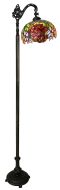 83160-Rose Stained Glass Floor Lamp with Satin Bronze Finish Base