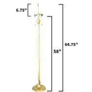 85002G- Pedestal Floor Metal Lamp Base, Bright Gold Finish, 64-3/4" 