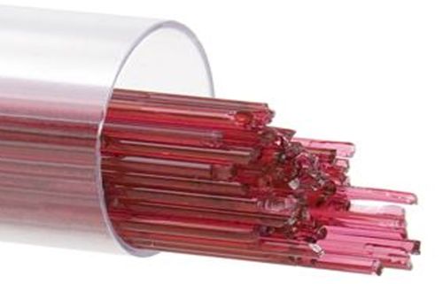 BU131107- Bullseye 1MM Cranberry Pink Transparent Stringers - 90 COE