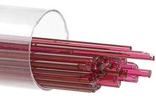BU131172- Bullseye 2MM Cranberry Pink Transparent Stringers - 90 COE