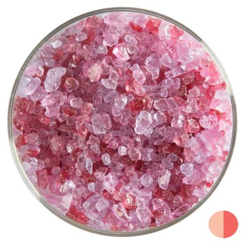 BU131193F- Bullseye Frit Coarse Cranberry Pink Transparent 5oz Jar  - 90 COE