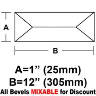 BV112-Rec.Peaked Bevel 1"x12"