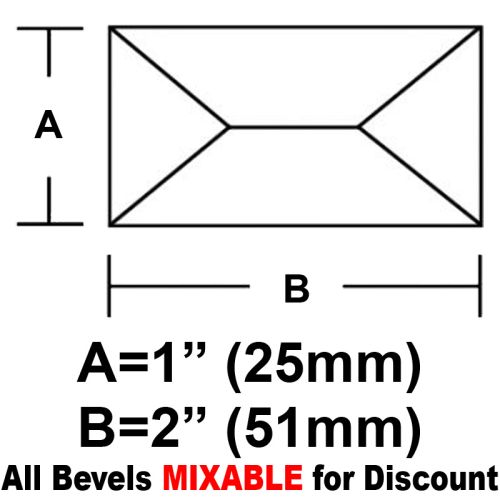 BV12CS-Case 1080ea. Rec.Peaked Bevel 1"x2"