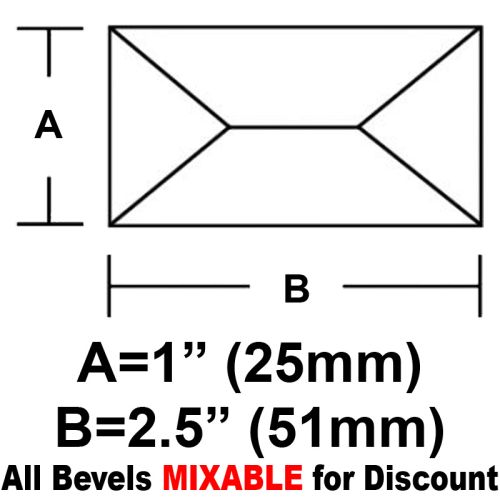 BV125CS-Case 900ea. Rec.Peaked Bevel 1"x2.5"