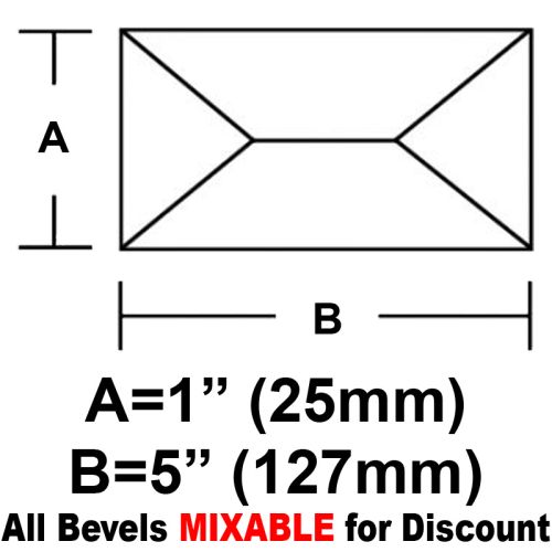 BV15CS-Case 540ea. Rec.Peaked Bevel 1"x5" 