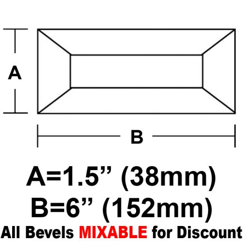 BV156CS-Case 360ea. Rec.Bevel 1.5"x6" 