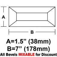 BV157-Rec.Bevel 1.5"x7" 