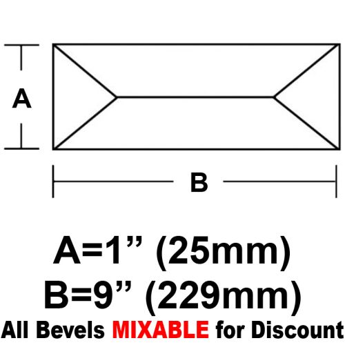 BV19-Rec.Peaked Bevel 1"x 9"