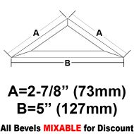 BV335-Half Diamond Bevel 2-7/8"x2-7/8"x5" 