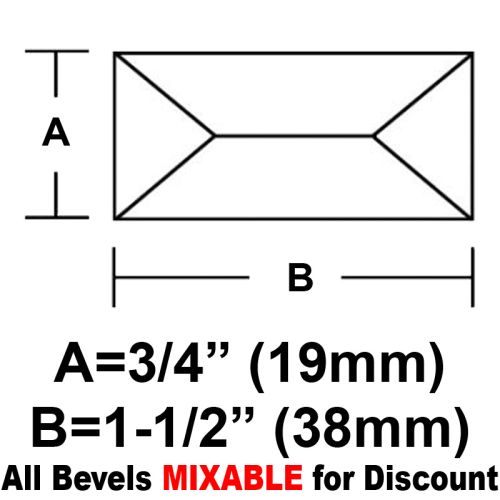 BV3415-Rec.Peaked Bevel 3/4"x1.5" 